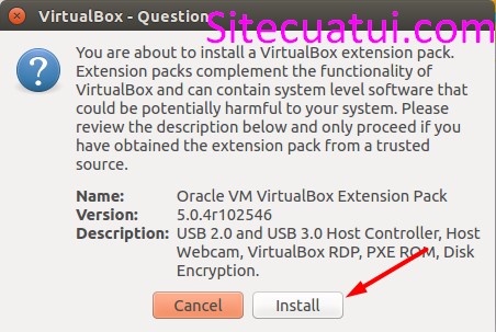Cài đặt VirtualBox Extension Pack cho VirtualBox
