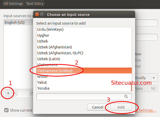 Thêm bộ gõ tiếng Việt Unikey vào Ubuntu