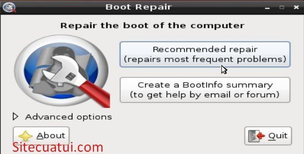 khôi phục Ubuntu sau khi cài lại Win với Boot-Repair