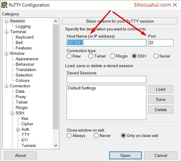 hướng dẫn sử dụng PuTTY SSH client