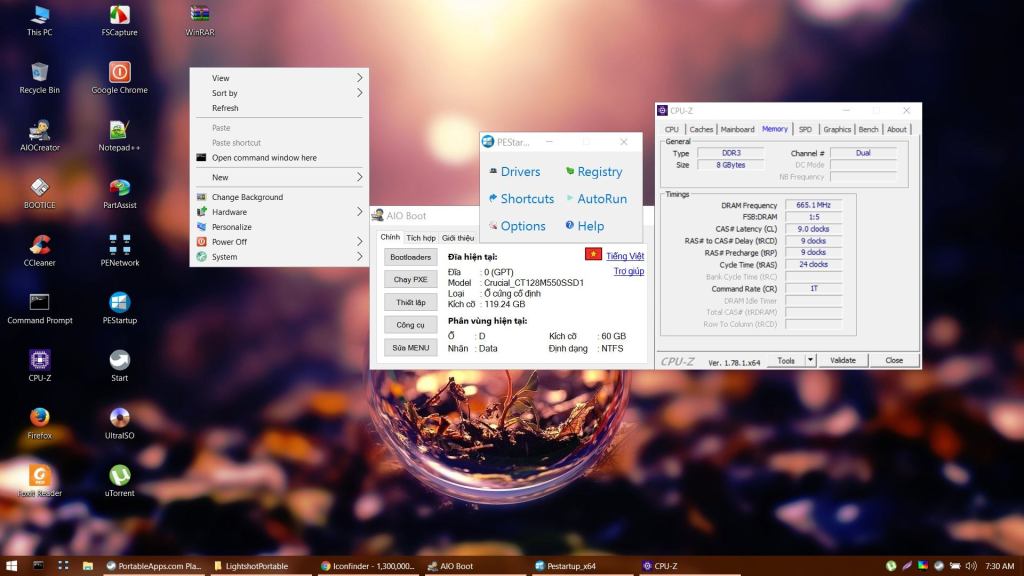 WinPE 10 Desktop